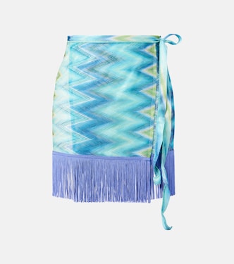 Gonna a portafoglio a zig-zag con frange | Missoni