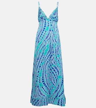 Bedrucktes Slipdress Cassandra aus Satin | Poupette St Barth