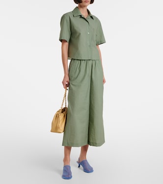 Camisa de popelín en mezcla de algodón con anagrama | Loewe