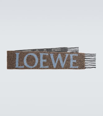 Fringed logo alpaca and wool-blend scarf | Loewe