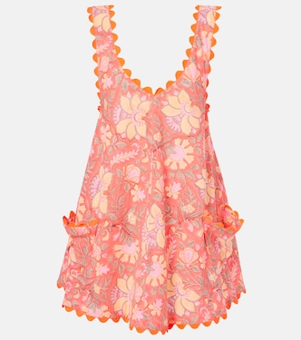 Floral scalloped cotton minidress | Juliet Dunn