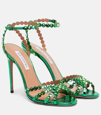 Tequila 105 embellished leather sandals | Aquazzura