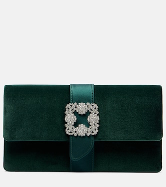 Capri embellished velvet clutch | Manolo Blahnik