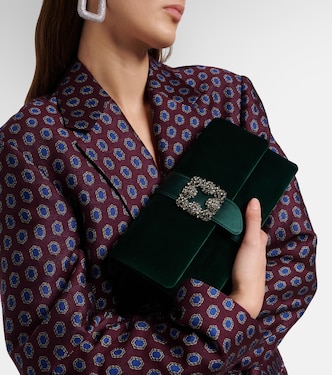Capri embellished velvet clutch | Manolo Blahnik