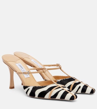 Gloria 85 zebra-print calf hair mules | Jimmy Choo