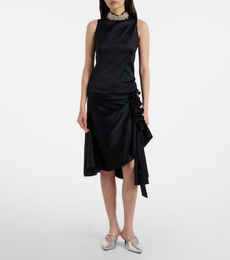 Gathered asymmetric midi skirt | McQueen