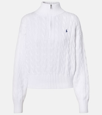 Logo cable-knit cotton half-zip sweater | Polo Ralph Lauren