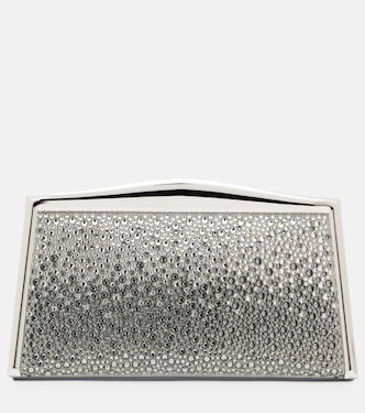 Jolie suede clutch with Swarovski® crystals | Elie Saab