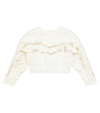 Embellished stretch-cotton sweatshirt | Monnalisa