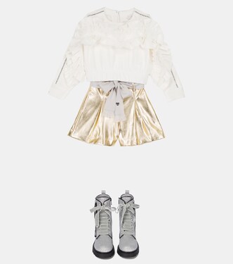 Embellished stretch-cotton sweatshirt | Monnalisa