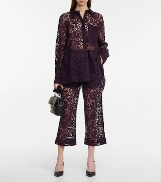 Jupe-culotte en dentelle à fleurs | Valentino