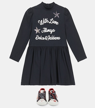 Vestido de punto en mezcla de algodón | Dolce&Gabbana Kids