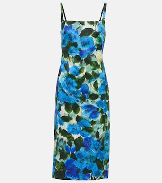 Floral cotton poplin midi dress | Dries Van Noten