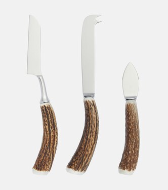 Stag antler cheese knife set | Lorenzi Milano