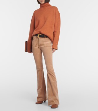 Le Bardot mid-rise corduroy flared pants | Frame