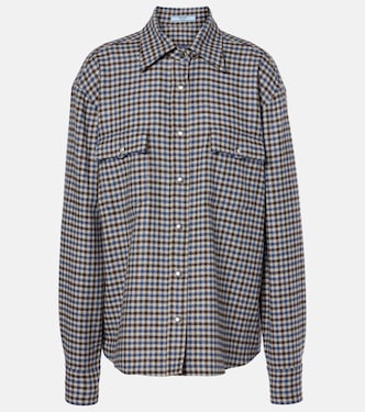 Camicia in lana a quadri | Prada
