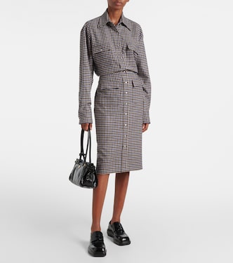 Camicia in lana a quadri | Prada
