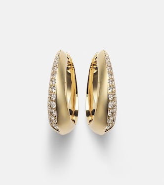 Orecchini reversibili in oro 18kt con diamanti | Anita Ko