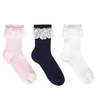 Cotton-blend lace-trimmed socks | Self-Portrait Kids