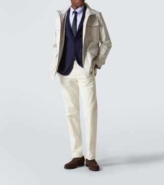 Leather-trimmed field jacket | Kiton
