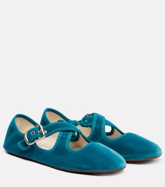 La Criss Cross velvet ballet flats | Alaïa
