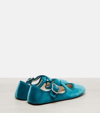 La Criss Cross velvet ballet flats | Alaïa