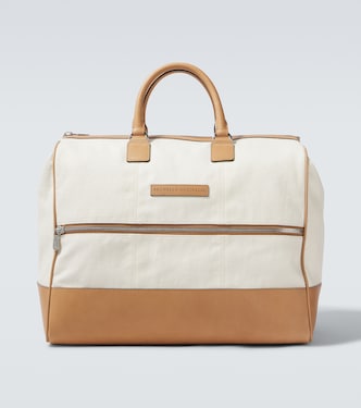 Weekender aus Canvas mit Leder | Brunello Cucinelli