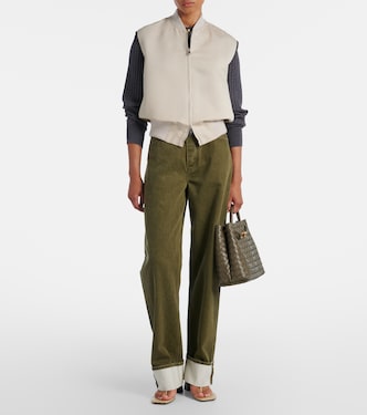 Leather-trimmed cotton and silk vest | Bottega Veneta