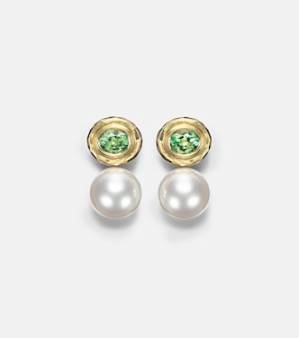 18kt gold earrings with pearls and tourmalines | Octavia Elizabeth