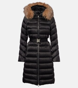 Leersie shearling-trimmed hooded down coat | Moncler