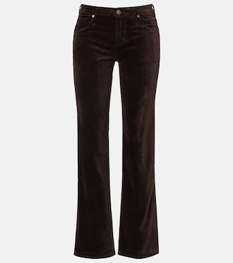 Calie Straight mid-rise cotton-blend velvet straight pants | 7 For All Mankind