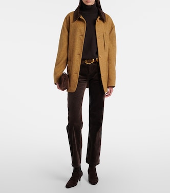 Calie Straight mid-rise cotton-blend velvet straight pants | 7 For All Mankind