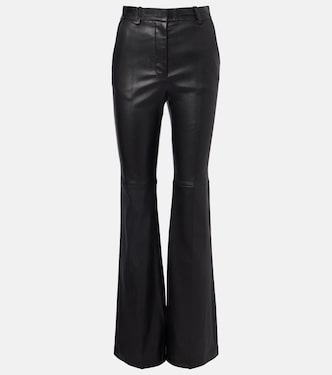 Tafira mid-rise leather flared pants | Joseph