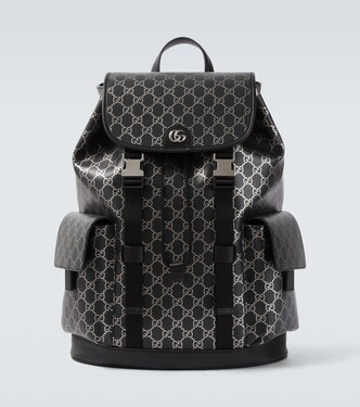 GG leather-trimmed backpack | Gucci