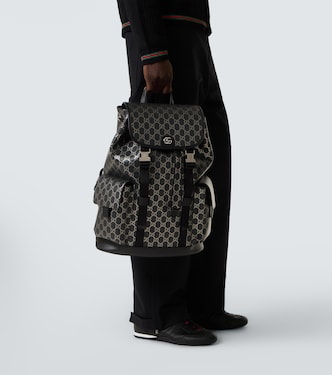 GG leather-trimmed backpack | Gucci