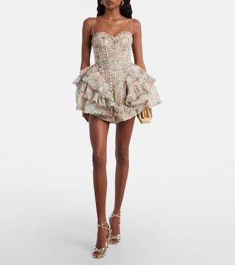 Vestido corto Rebellion de seda floral | Zimmermann