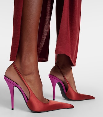 Slingback-Pumps Deroche 110 aus Satin | Saint Laurent