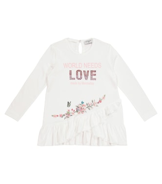 Printed cotton jersey top | Monnalisa