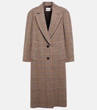 Checked virgin wool coat | Miu Miu