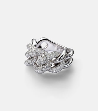 Catene 18kt white gold ring with diamonds | Pomellato