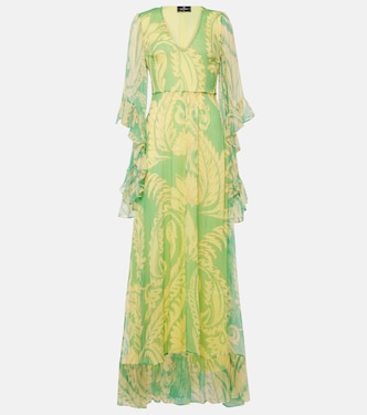 Vestido largo de seda con volantes | Etro