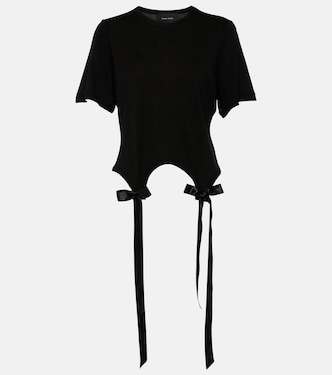 T-shirt in jersey di cotone con fiocco | Simone Rocha