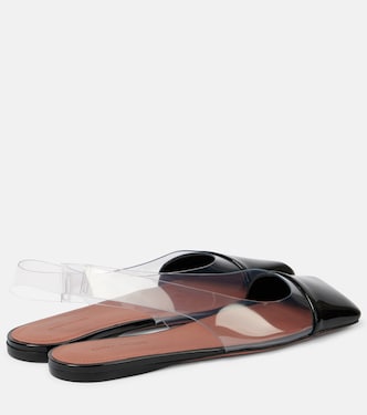 Ane Glass PVC and patent leather slingback flats | Amina Muaddi
