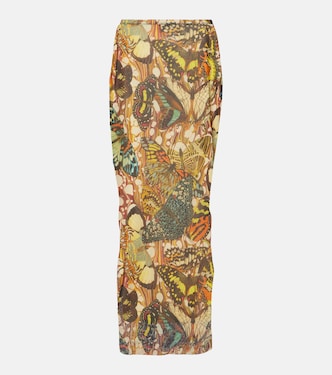Printed mesh maxi skirt | Jean Paul Gaultier