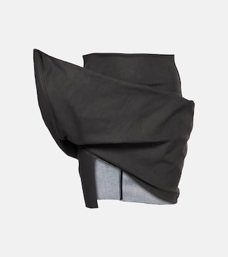 Minifalda drapeada de mezcla de algodón | Rick Owens