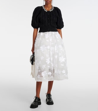 Embroidered cropped wool-blend cardigan | Simone Rocha