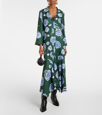 Abito midi Big Garden in twill di seta | Dorothee Schumacher