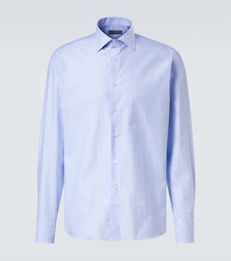 Checked cotton poplin shirt | Canali