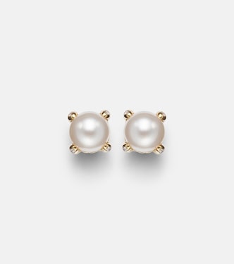Pearl Classics 18kt gold earrings with pearls and diamonds | David Yurman