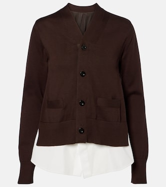 Layered cotton cardigan | Sacai